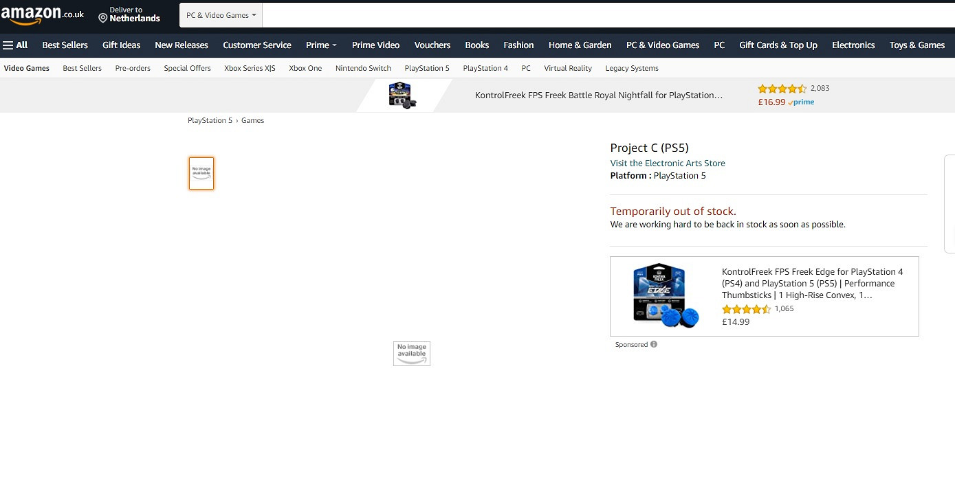 EA神秘新作Project C上架英國亞馬遜 登陸PS5 EA神秘新作Project C上架英國亞馬遜 登陸PS5