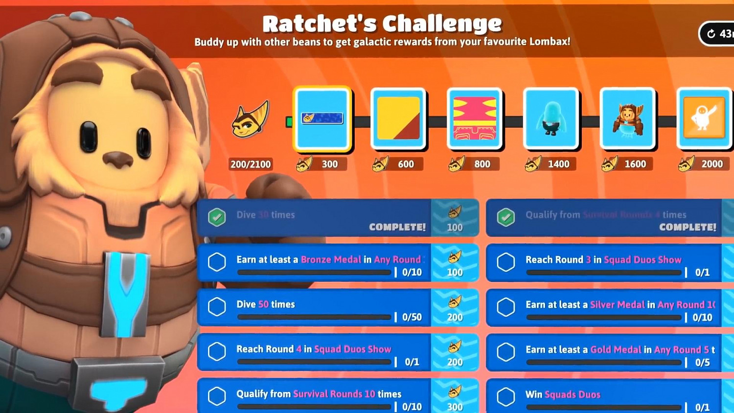 《Fall Guys：終極淘汰賽》連動《拉捷特與克拉克》 新皮膚登場