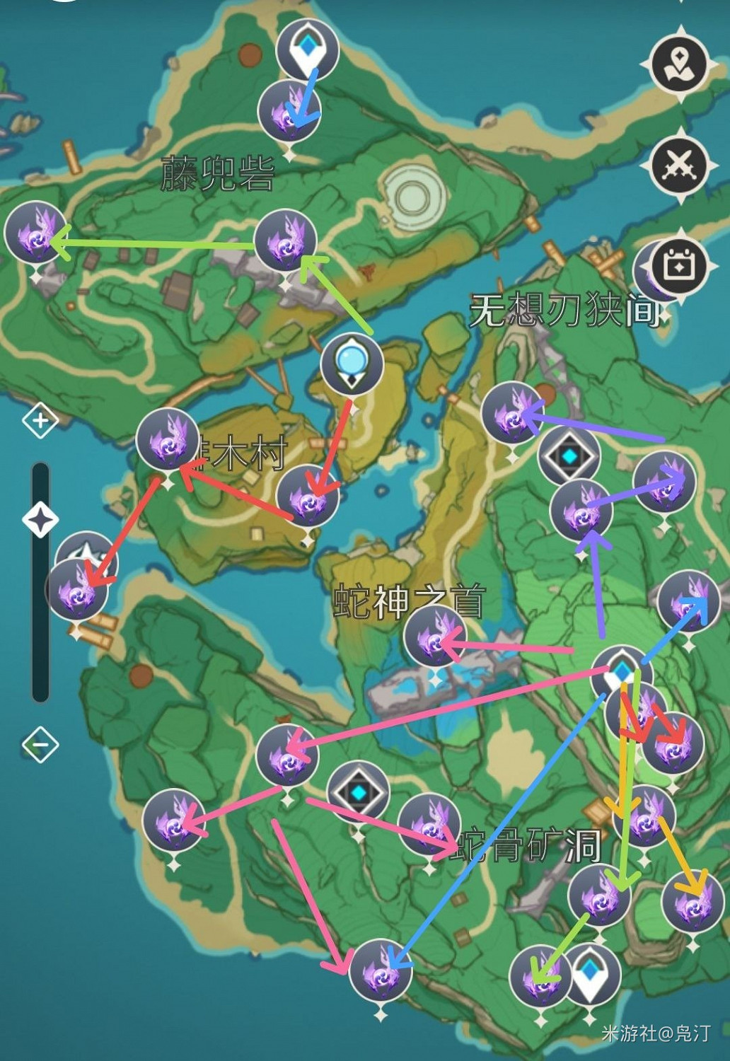 《原神》稻妻八醞島雷神瞳收集路徑