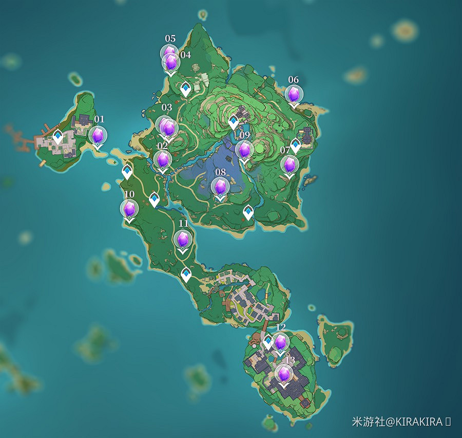 《原神》2.0版稻妻區域紫晶塊礦點匯總
