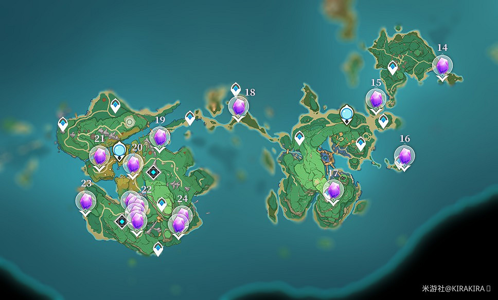 《原神》2.0版稻妻區域紫晶塊礦點匯總