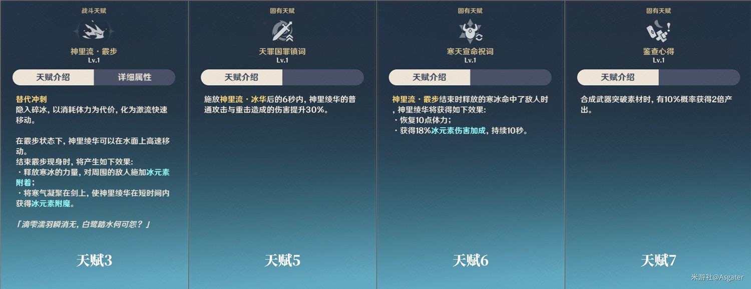 《原神》神裡綾華裝備搭配及技能分析