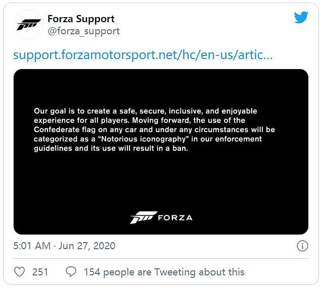 為避免出現糾紛 《極限競速》宣布禁用美國邦聯旗 為避免出現糾紛 《極限競速》宣布禁用美國邦聯旗