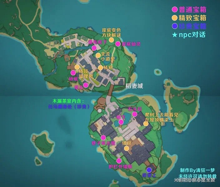 《原神》稻妻城全寶箱及隱藏對話獎勵位置