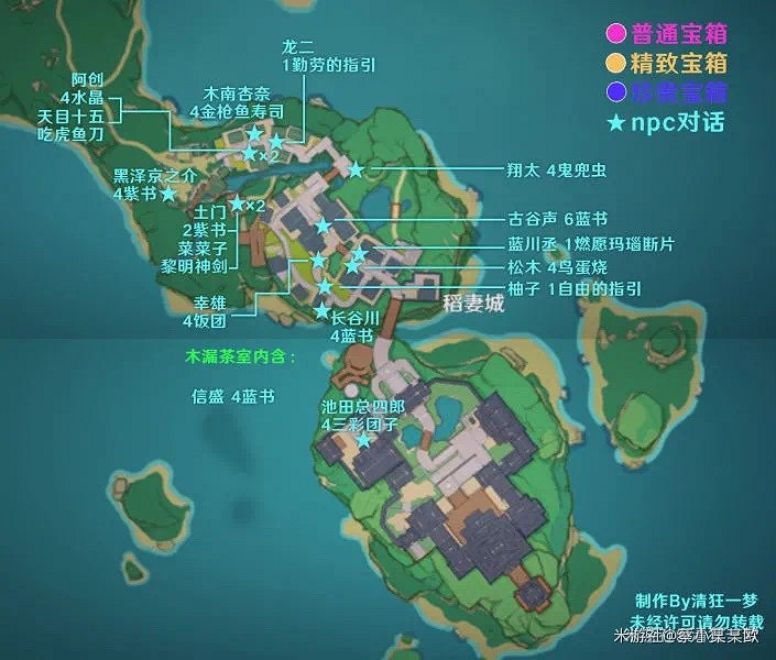 《原神》稻妻城全寶箱及隱藏對話獎勵位置