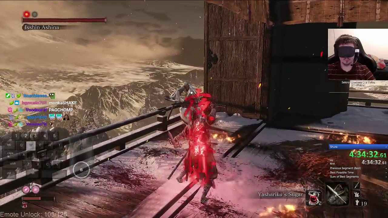 主播蒙眼速通《隻狼:暗影雙死》修羅結局 用時約4個半小時 主播蒙眼速通《隻狼:暗影雙死》修羅結局 用時約4個半小時