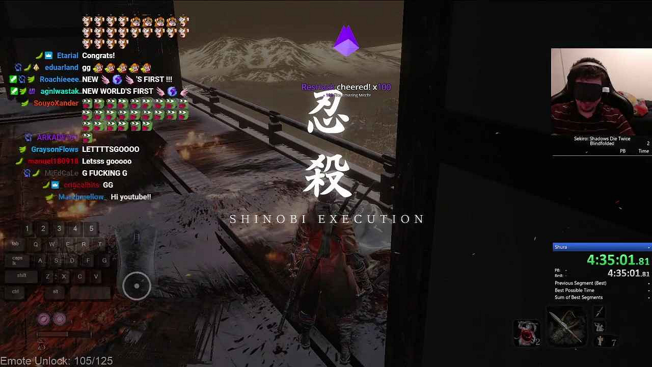 主播蒙眼速通《隻狼:暗影雙死》修羅結局 用時約4個半小時 主播蒙眼速通《隻狼:暗影雙死》修羅結局 用時約4個半小時