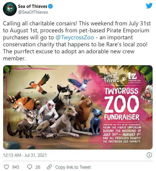 Rare慈善活動：捐獻《盜賊之海》周末寵物交易所得