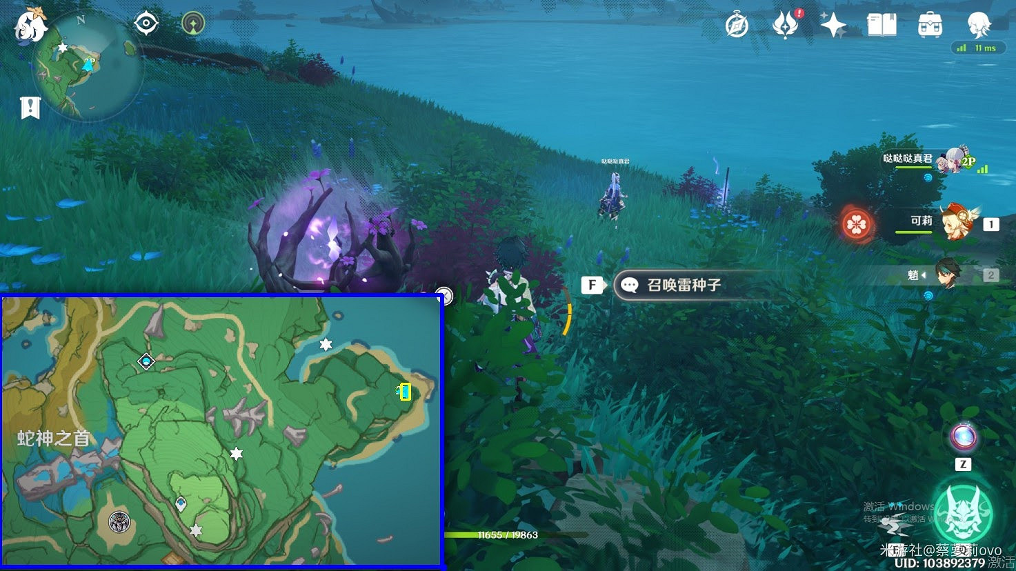 原神 (Genshin Impact) 八醞島全雷劍位置標註