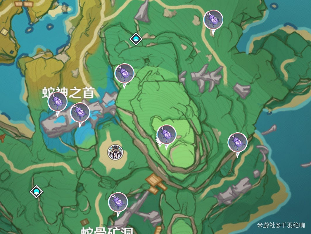 原神 (Genshin Impact) 鬼兜蟲採集點位標註