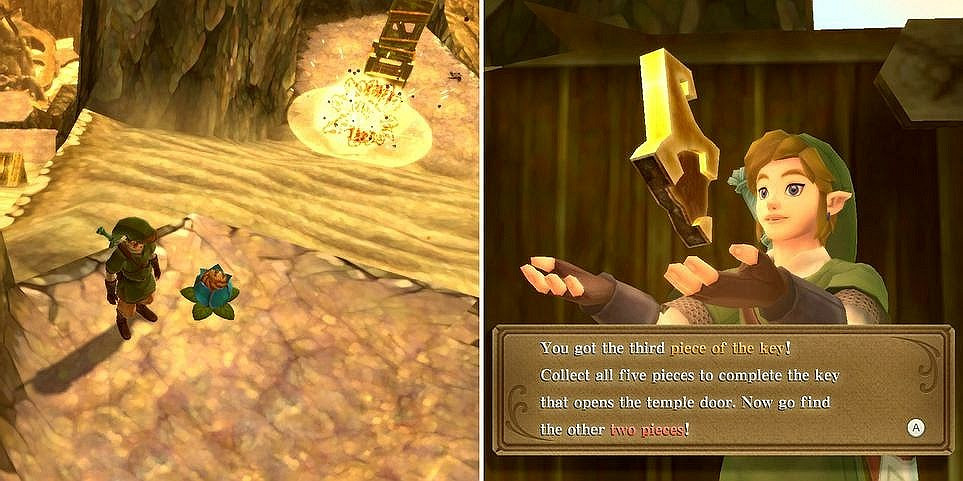 薩爾達傳說 禦天之劍 HD 大地神殿鑰匙碎片分佈位置