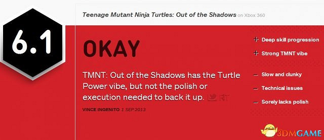 糟糕體驗 《忍者龜:衝出陰暗》獲IGN 6.1分評價 糟糕體驗 《忍者龜:衝出陰暗》獲IGN 6.1分評價