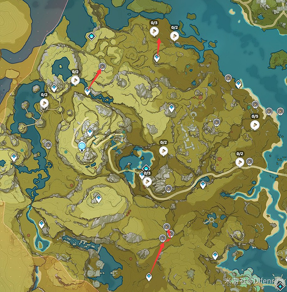 《原神》2.0版各區域聖遺物12小時刷新點位 《原神》2.0版各區域聖遺物12小時刷新點位