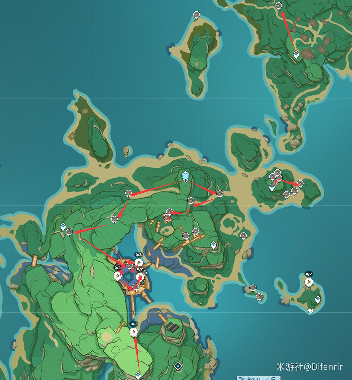 《原神》2.0版各區域聖遺物12小時刷新點位 《原神》2.0版各區域聖遺物12小時刷新點位