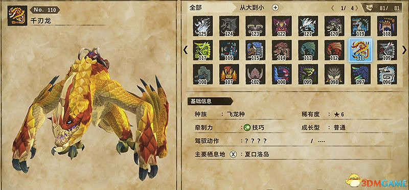 《魔物獵人物語2：破滅之翼》全隨行獸圖鑒 隨行獸能力詳解