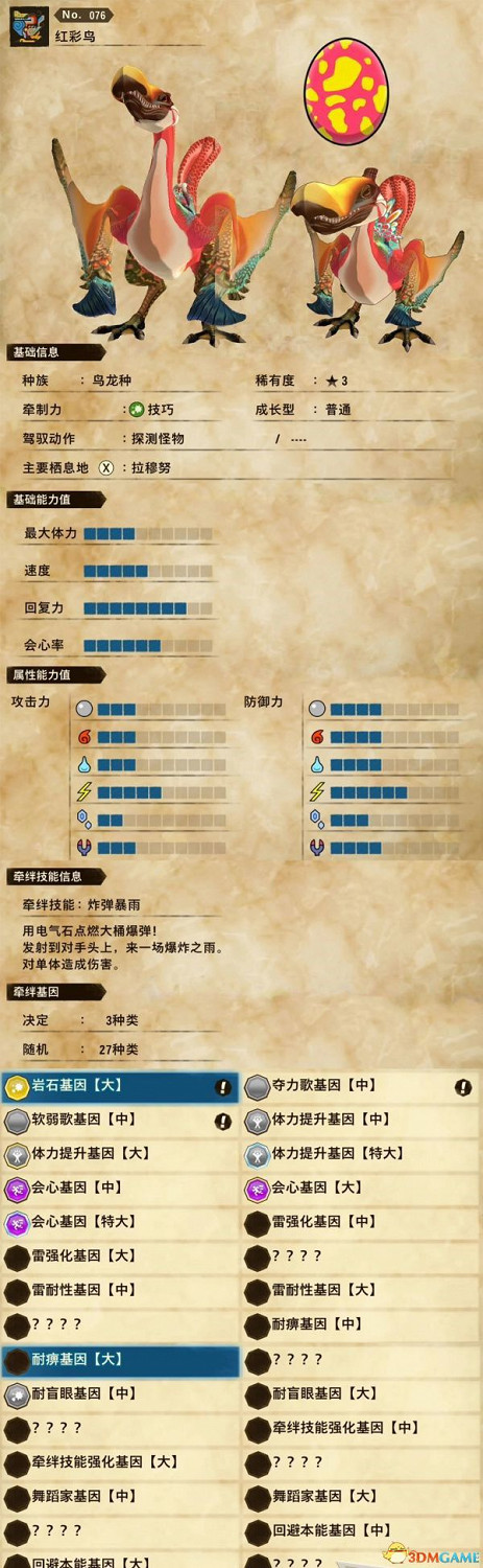 《魔物獵人物語2：破滅之翼》全隨行獸圖鑒 隨行獸能力詳解