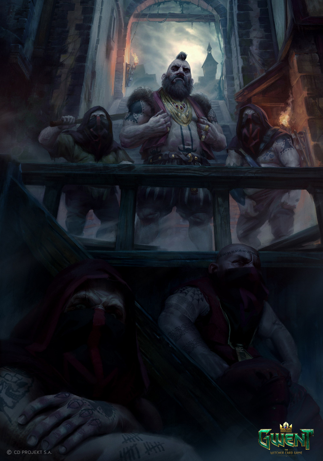 CDPR畫師繪製《昆特牌》藝術圖 丹德裡恩懷抱美女