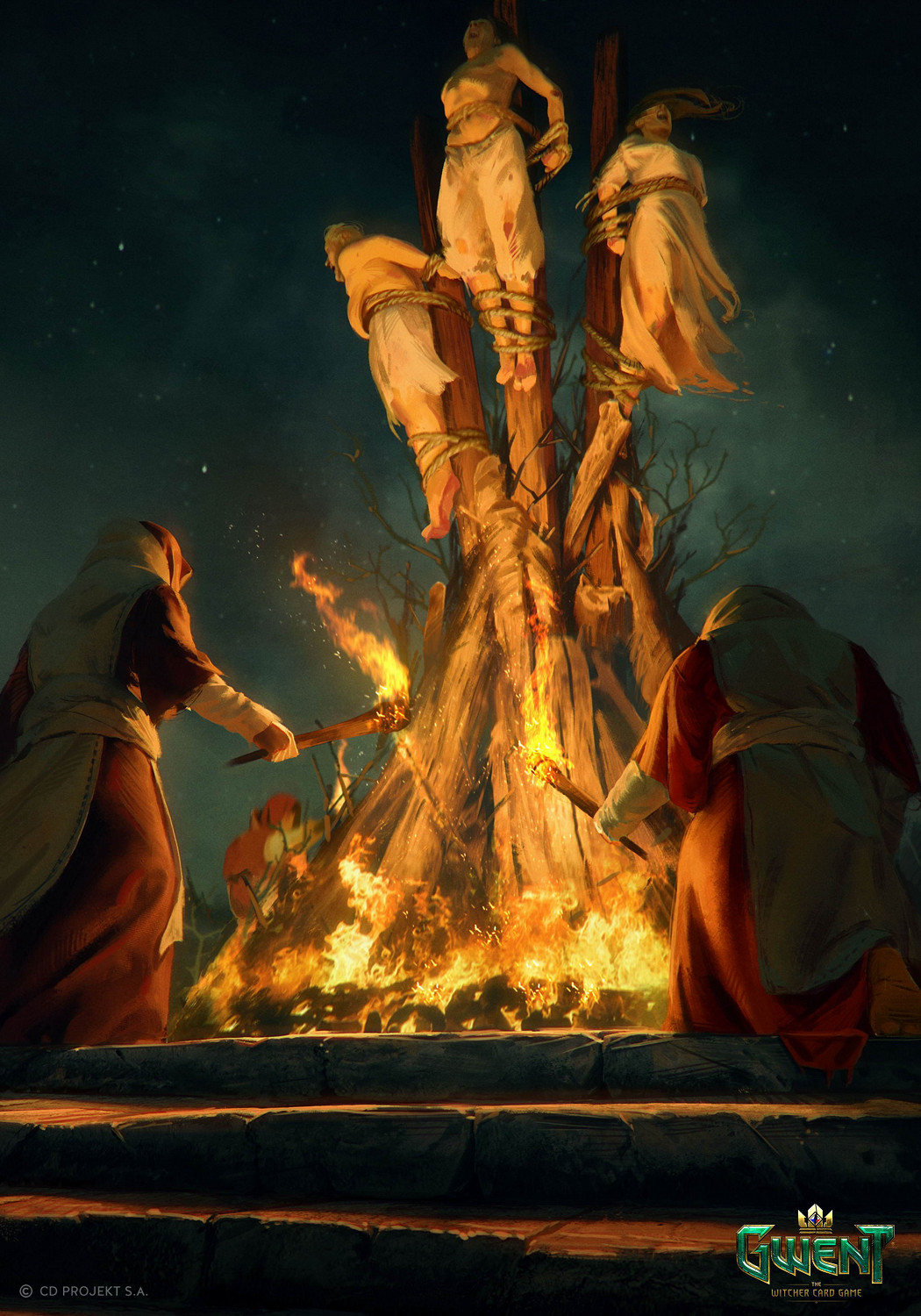 CDPR畫師繪製《昆特牌》藝術圖 丹德裡恩懷抱美女