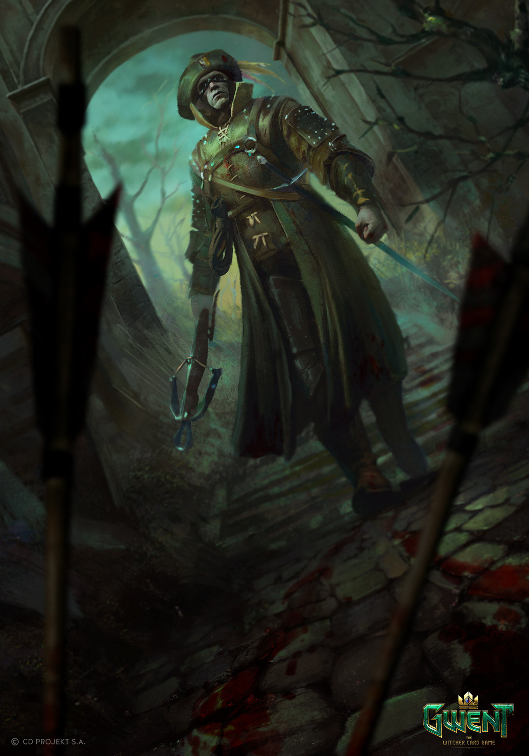 CDPR畫師繪製《昆特牌》藝術圖 丹德裡恩懷抱美女