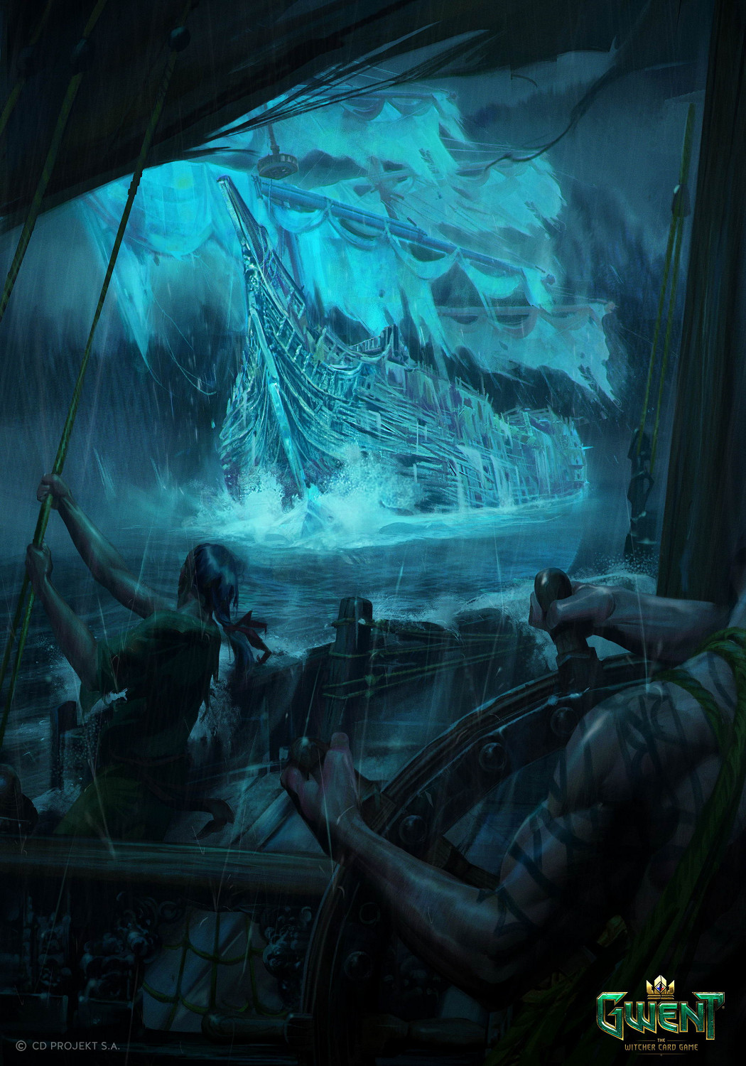 CDPR畫師繪製《昆特牌》藝術圖 丹德裡恩懷抱美女