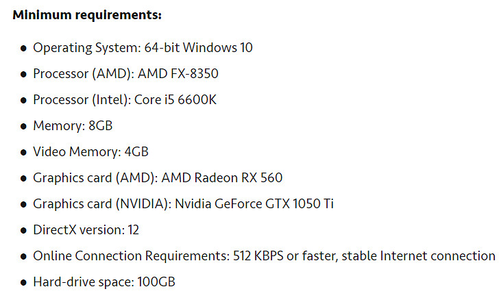 《戰地風雲2042》遊戲配置要求一覽 《戰地風雲2042》遊戲配置要求一覽