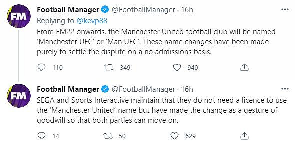 世嘉與曼聯和解 《足球經理22》之後系列作中曼聯將更名 世嘉與曼聯和解 《足球經理22》之後系列作中曼聯將更名