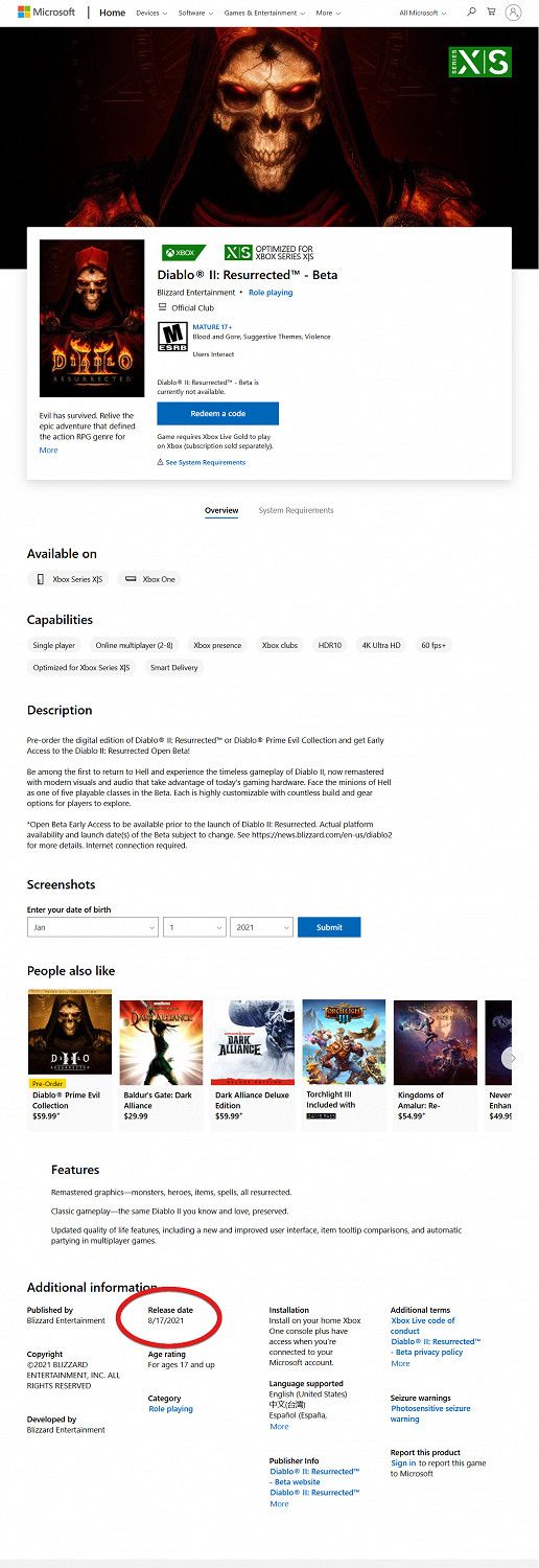 《暗黑破壞神2重製版》B測日期洩露:8月17日 《暗黑破壞神2重製版》B測日期洩露:8月17日