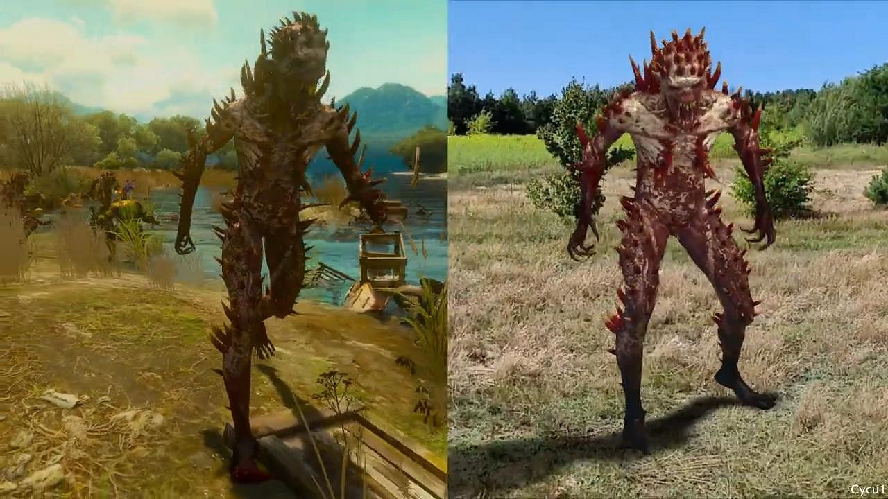 《巫師3》與《巫師:怪物殺手》怪物對比影片 《巫師3》與《巫師:怪物殺手》怪物對比影片