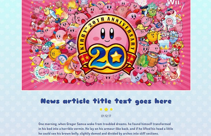 《星之卡比》官網新增6條佔位符新聞 或與30周年紀念有關 《星之卡比》官網新增6條佔位符新聞 或與30周年紀念有關