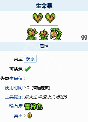 《泰拉瑞亞（Terraria）》生命果實出現條件