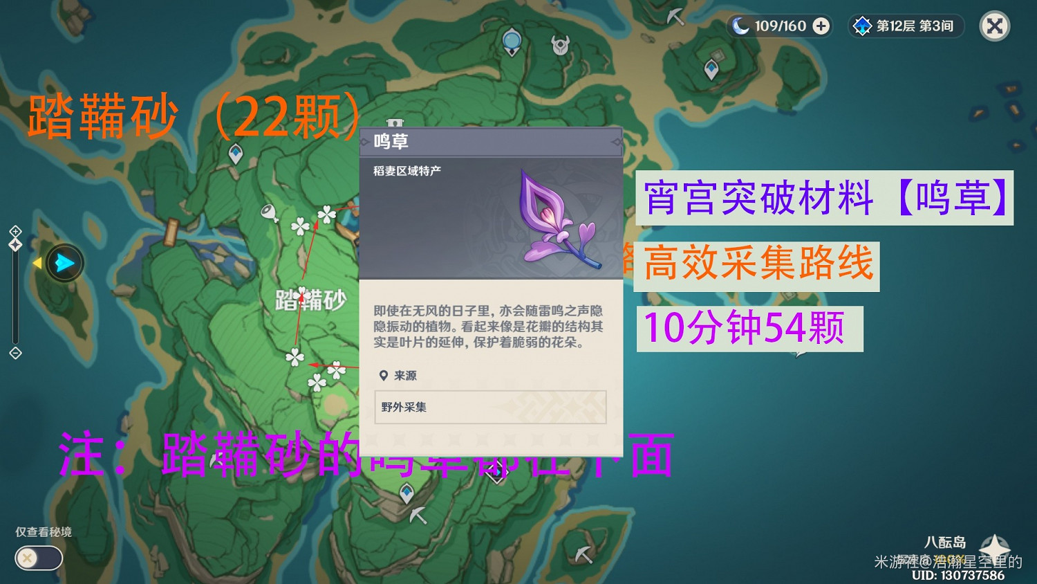 《原神》鳴草高效採集路線推薦