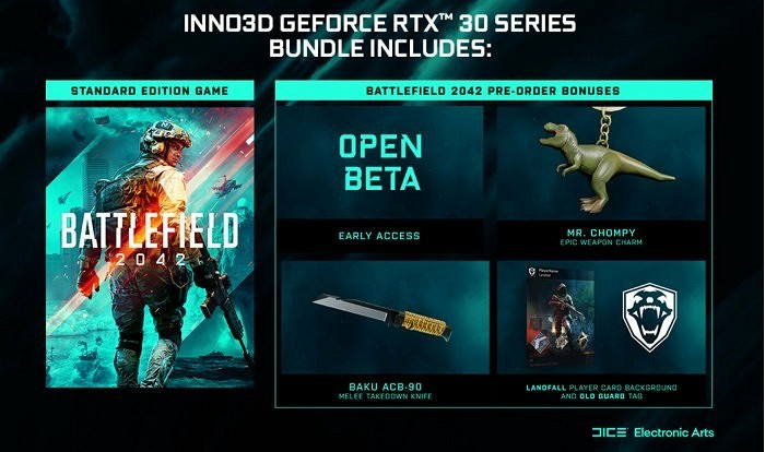 RTX 30系列遊戲捆綁包讓使用者免費獲得《戰地風雲2042》 RTX 30系列遊戲捆綁包讓使用者免費獲得《戰地風雲2042》