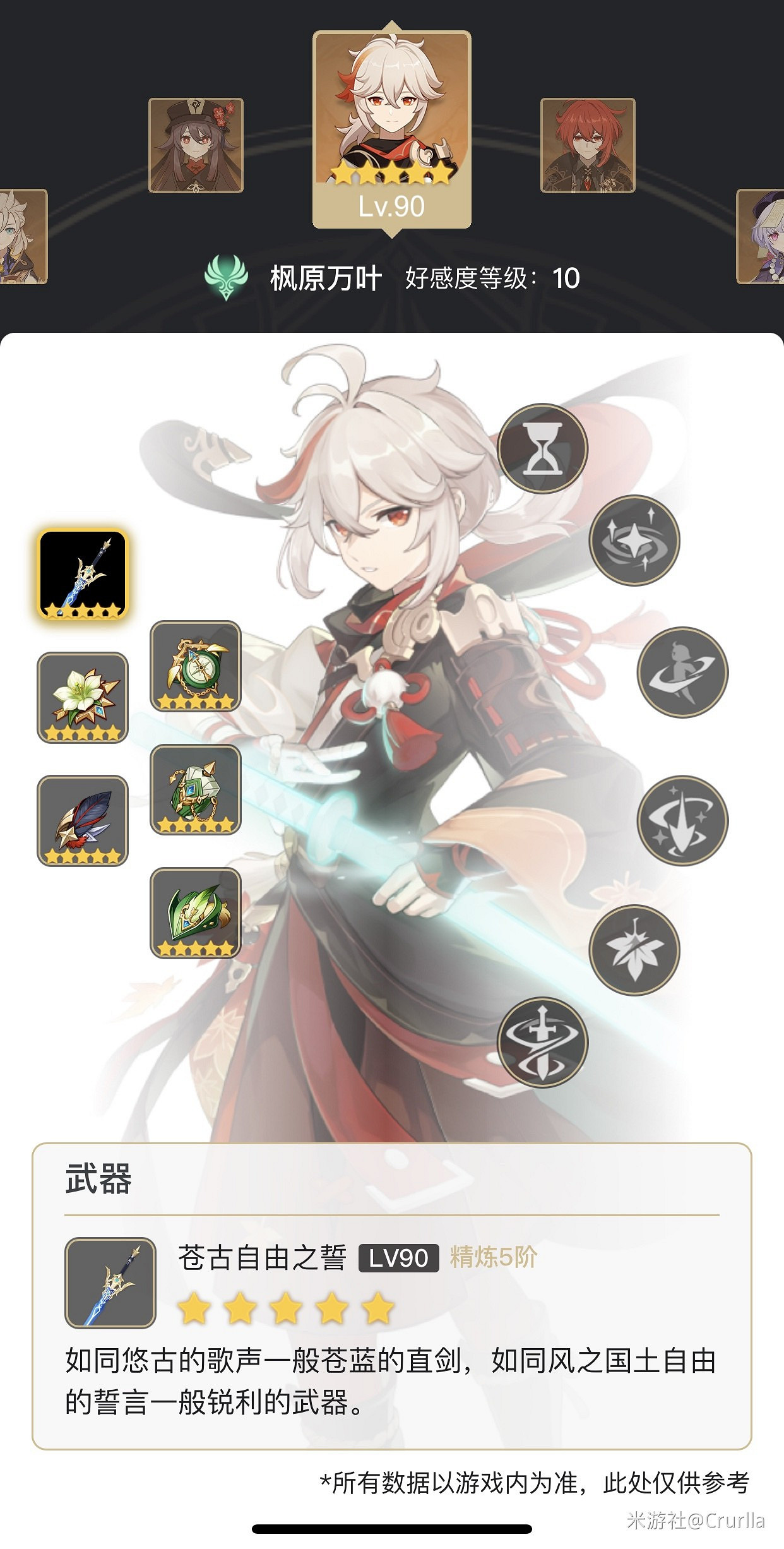 《原神》楓原萬葉出裝與配隊心得