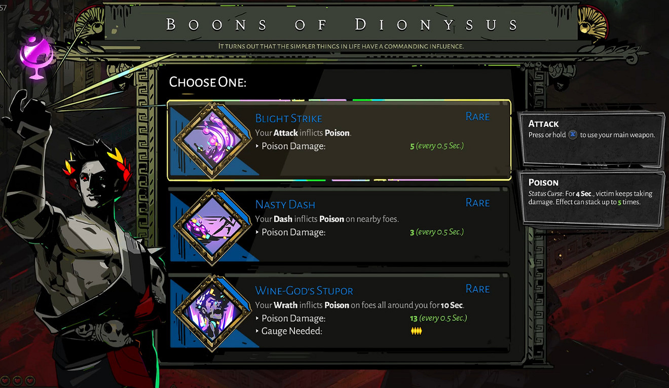 《黑帝斯》狄俄尼索斯祝福效果有哪些 狄俄尼索斯被動技能說明 《黑帝斯》狄俄尼索斯祝福效果有哪些 狄俄尼索斯被動技能說明