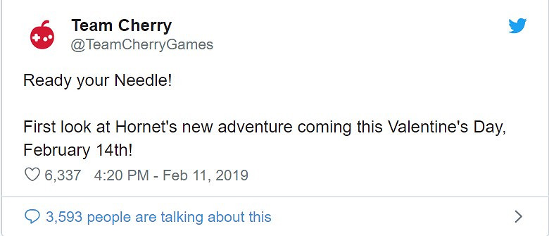 《空洞騎士》首個付費DLC“黃蜂女”情人節公布