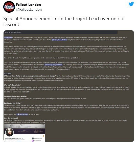 B社招募《輻射:倫敦》Mod編劇 擔任副任務設計師 B社招募《輻射:倫敦》Mod編劇 擔任副任務設計師