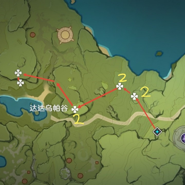 《原神》2.0版晶蝶快速抓捕路線