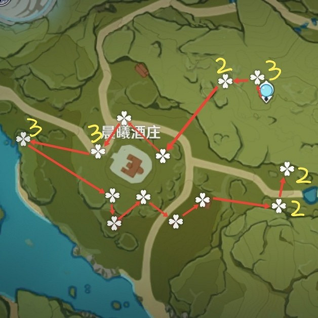 《原神》2.0版晶蝶快速抓捕路線