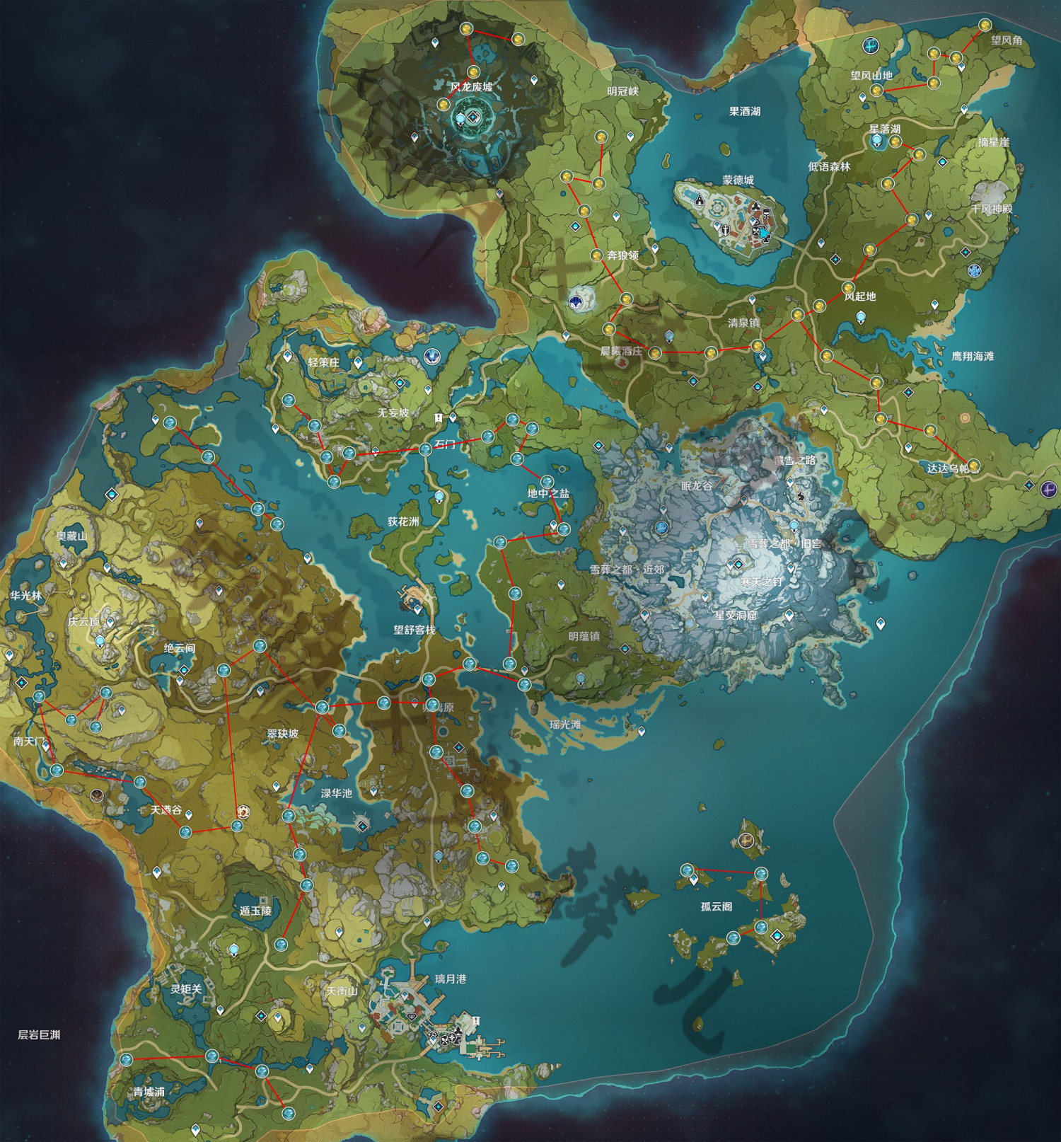 《原神》全地脈花點位及怪物解析