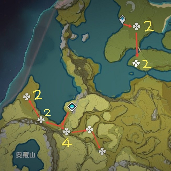 《原神》2.0版晶蝶快速抓捕路線