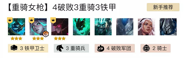 《金鏟鏟之戰》鐵騎破敗陣容 英雄之黎明重騎女槍出裝搭配