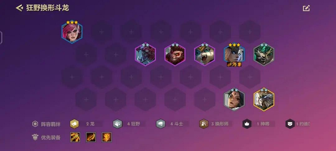 《金鏟鏟之戰》龍女陣容推薦 狂野換形龍站位裝備搭配