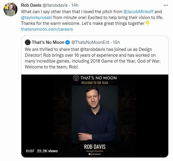 戰神關卡設計師加入新3A工作室That&#039;s No Moon