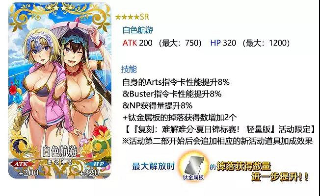 FGO伊什塔爾杯復刻加成一覽 2018泳裝活動加成禮裝及從者彙總