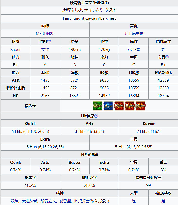 《FGO》妖精騎士高文 日服2.6新從者妖精騎士高文寶具技能屬性一覽