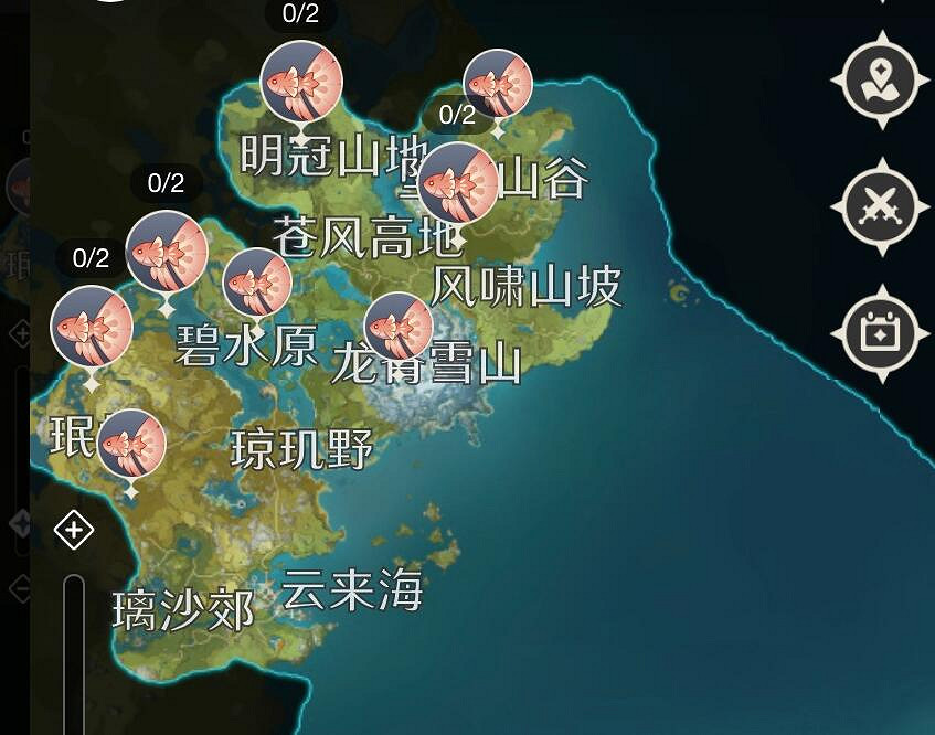 《原神》甜甜花鱂及花鱂位置分佈一覽 《原神》甜甜花鱂及花鱂位置分佈一覽
