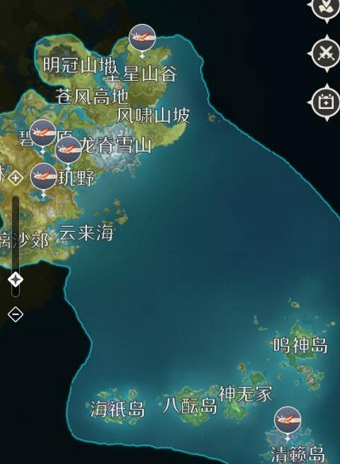 《原神》錆假龍與金赤假龍位置分佈 《原神》錆假龍與金赤假龍位置分佈