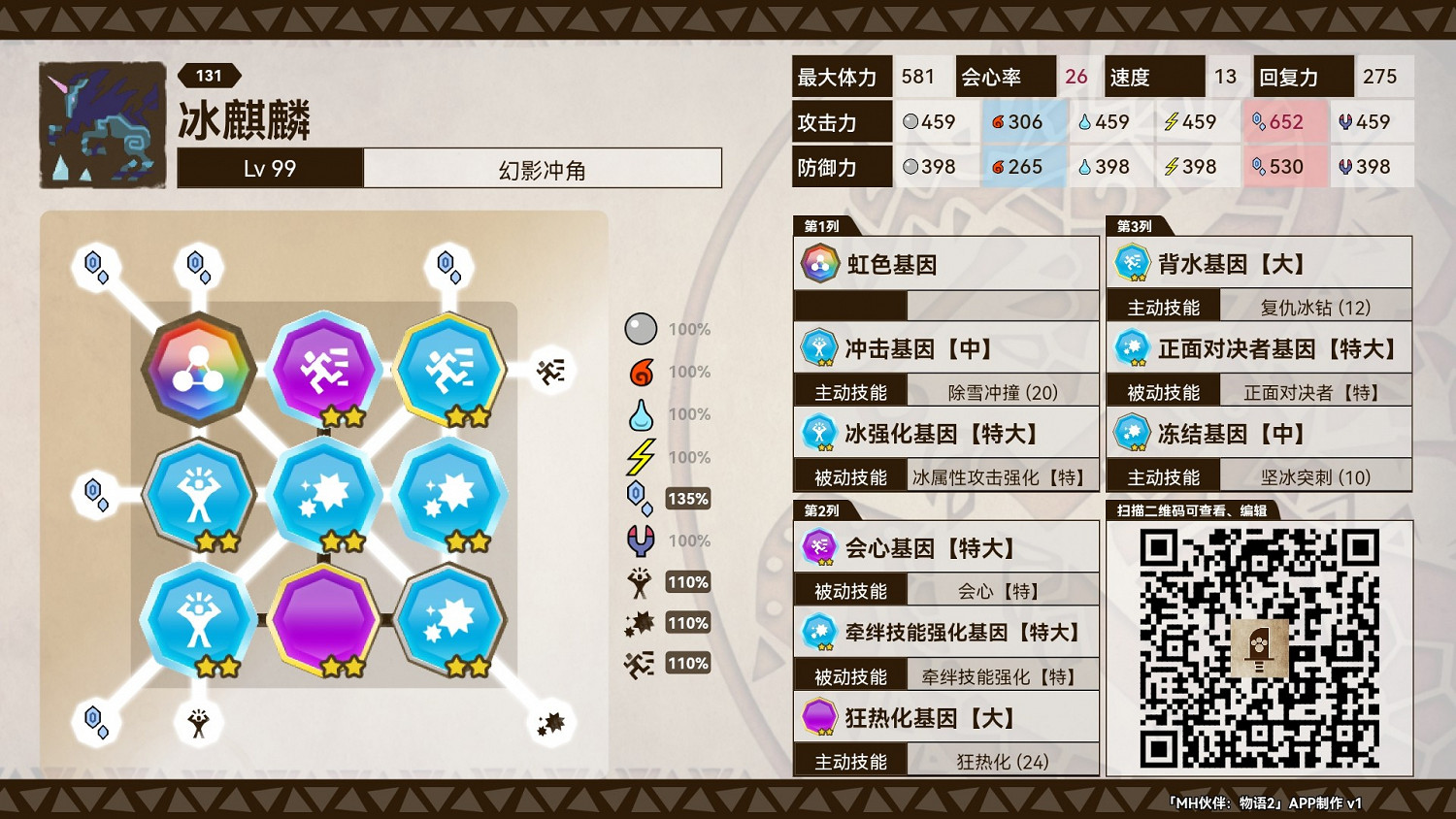 《魔物獵人物語2 破滅之翼》冰麒麟基因搭配思路 《魔物獵人物語2 破滅之翼》冰麒麟基因搭配思路