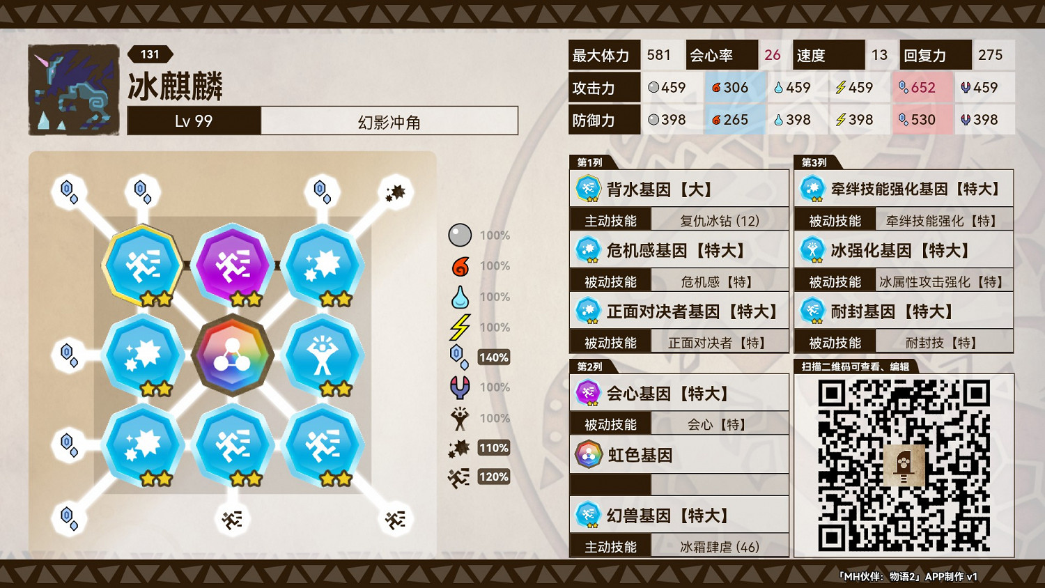 《魔物獵人物語2 破滅之翼》冰麒麟基因搭配思路 《魔物獵人物語2 破滅之翼》冰麒麟基因搭配思路