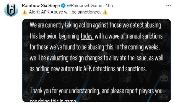 醒醒幹員！《虹彩六號：圍攻行動》官方將開始整治掛機玩家